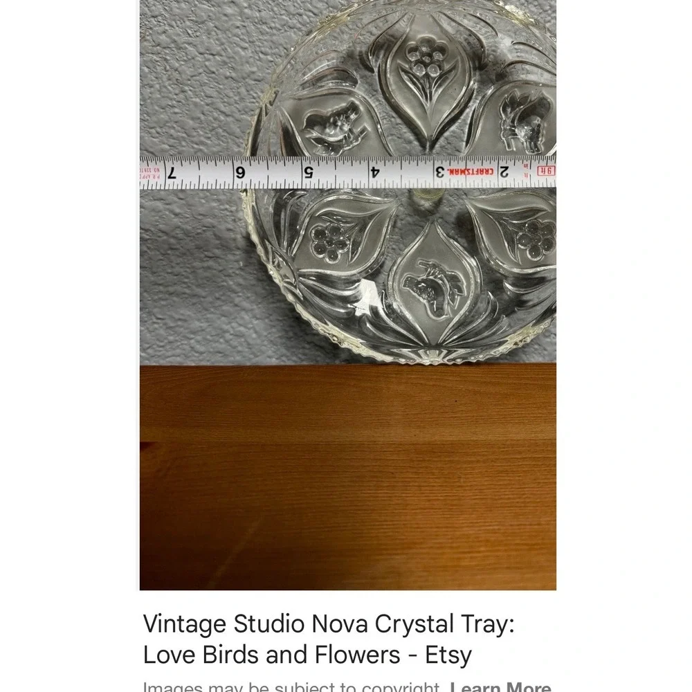Studio Nova Crystal Ashtray Key Catcher Bowl Bird Daisy Floral Heavy Thick‎ 7